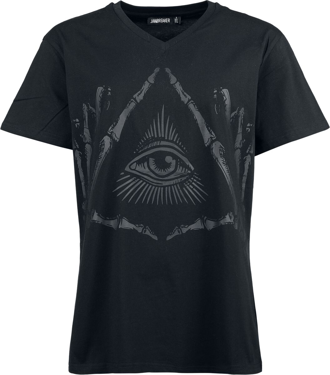 5056665034169 - illuminatti print V-neck black T-shirt T-Shirt schwarz in XL 5056665034169 - illuminatti print V-neck black T-shirt T-Shirt schwarz in XL