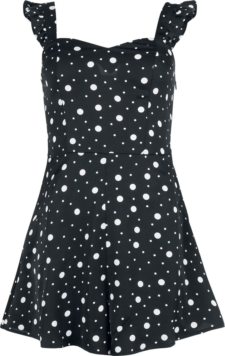 5056665034206 - Polka Dot Flutter Shorts Playsuit Jumpsuit schwarz weiß in M 5056665034206 - Polka Dot Flutter Shorts Playsuit Jumpsuit schwarz weiß in M