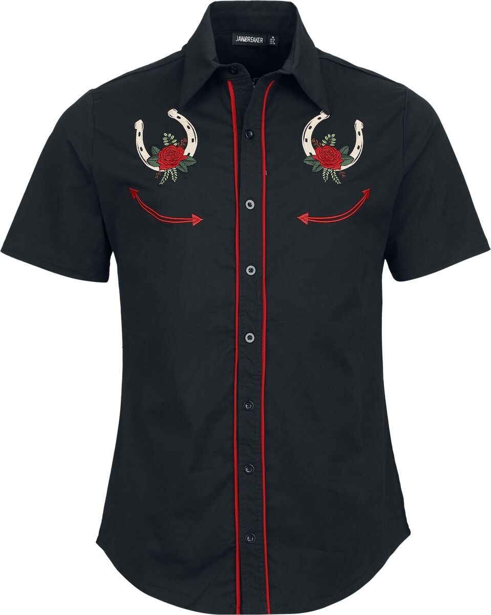 5056665034558 - Lucky Western Button Up Shirt Kurzarmhemd schwarz in S 5056665034558 - Lucky Western Button Up Shirt Kurzarmhemd schwarz in S