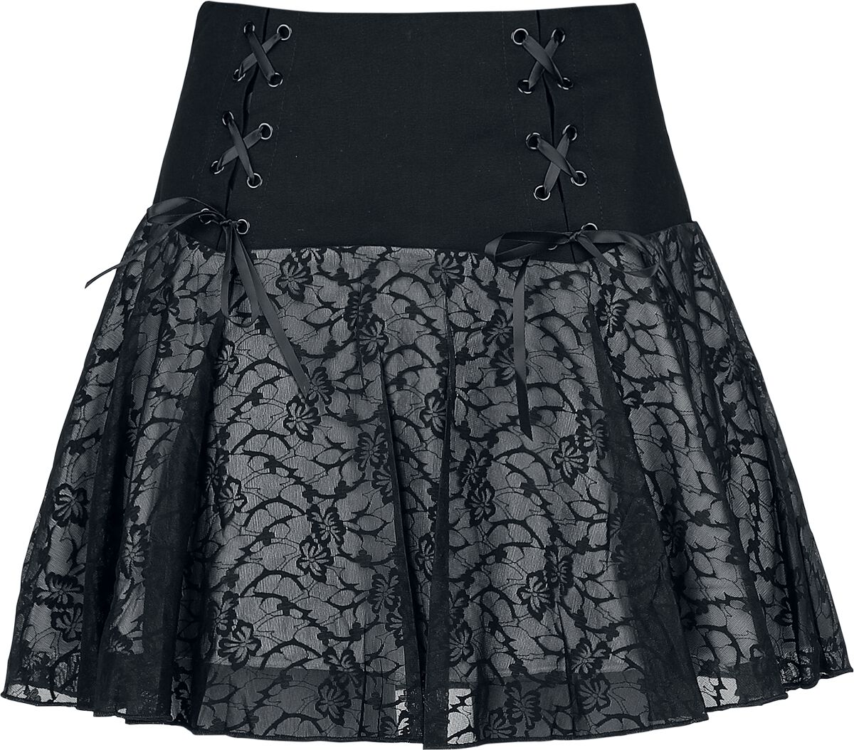 5056665034985 - Lace Skirt Kurzer Rock schwarz weiß in XS