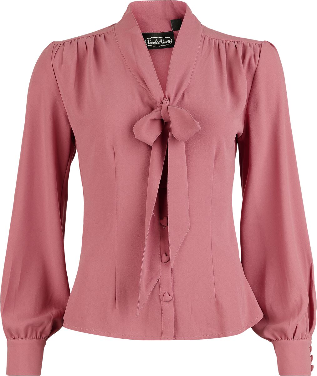5056665035906 - Heart Button Front Tie Top Bluse pink in M 5056665035906 - Heart Button Front Tie Top Bluse pink in M