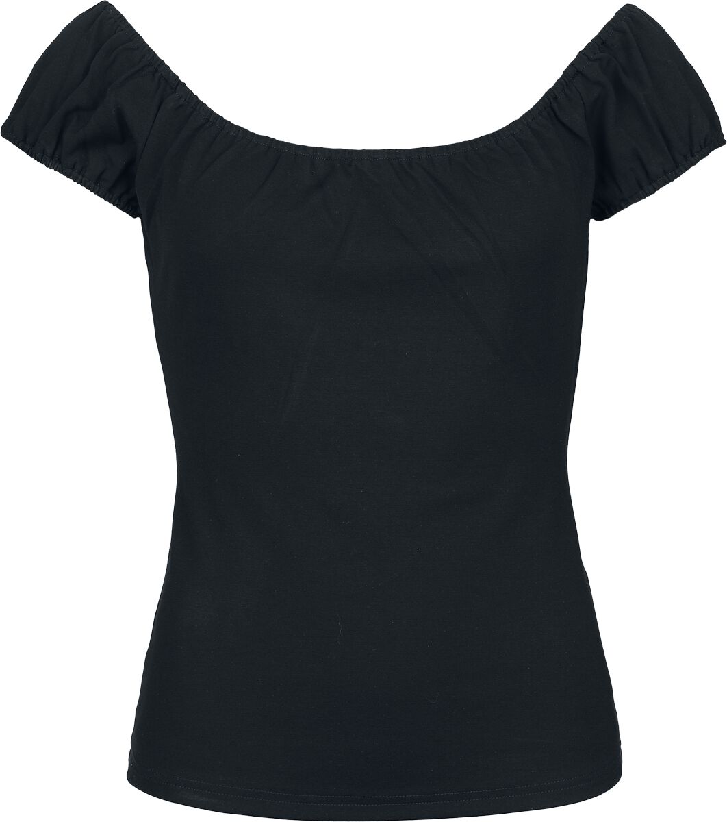 5056665036002 - Gathered Neckline Knit Top T-Shirt schwarz in 3XL 5056665036002 - Gathered Neckline Knit Top T-Shirt schwarz in 3XL