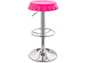 5056665749490 - Privatefloor - Drehbarer Barhocker - Metalldesign - Bottle Pink - Chrom abs Kunststoff Metall - Pink