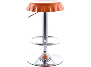 5056665749506 - Privatefloor - Drehbarer Barhocker - Metalldesign - Bottle Orange - Chrom abs Kunststoff Metall - Orange