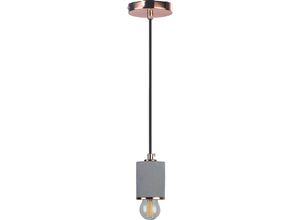 5056667039704 - Privatefloor - Deckenlampe - Hängelampe - Metall und Beton - Felippo Chrom Roségold - Beton Eisen - Chrom Roségold