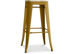 5056667041912 - Barhocker - Industriedesign - Stahl & Holz - 76cm - Stylix Gold - Holz Stahl - Gold