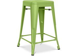 5056667049260 - Barhocker im Industriedesign - Stahl matt - 60cm - Stylix Light green - Stahl Metall - Light green