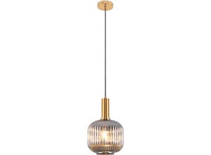 5056667051096 - Privatefloor - Vintage-Deckenlampe - Kristall-Pendelleuchte - Amelia Grau transparent - Glas Metall - Grau transparent