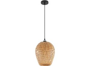 5056667051430 - Privatefloor - Bambus-Deckenlampe - Boho-Bali-Design-Pendelleuchte - Gina Natural wood - Metall Bambus - Natural wood