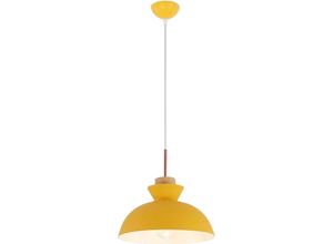 5056667054448 - Deckenlampe - Pendelleuchte im skandinavischen Design - Sigfrid Gelb - Metall Holz - Gelb