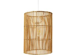 5056667060081 - Privatefloor - Rattan-Deckenlampe - Hängeleuchte im Boho Bali-Design - An Natural wood - Rattan - Natural wood