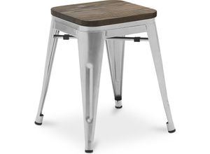 5056667065727 - Privatefloor - Barhocker im Industriedesign - Holz & Stahl - 45cm - Neuauflage - Stylix Steel - Holz Stahl - Steel