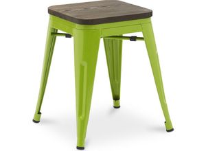 5056667065970 - Barhocker im Industriedesign - Holz & Stahl - 45cm - Neuauflage - Stylix Light green - Holz Stahl - Light green