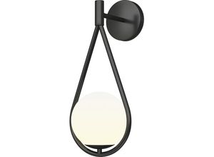 5056667069565 - Wandlampe im modernen Stil Metall & Glas - Tear Schwarz - Metall Glas - Schwarz