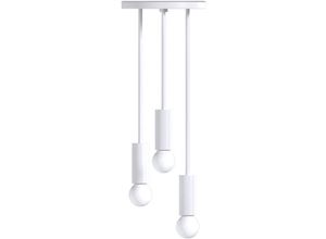 5056667074910 - Privatefloor - Design-Deckenlampe - Hängeleuchte - 3 Arme - Troy Weiß - Metall - Weiß