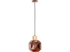 5056667074941 - Privatefloor - Holz- und Glas-Deckenlampe - Design-Pendelleuchte - Bumba Bronze - Holz Metall Glas Holz - Bronze