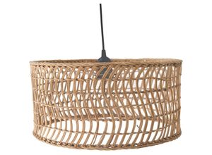 5056667084070 - Privatefloor - Rattan-Deckenlampe - Boho-Bali-Design-Pendelleuchte - Beri Naturfarben - Metall Rattan - Naturfarben