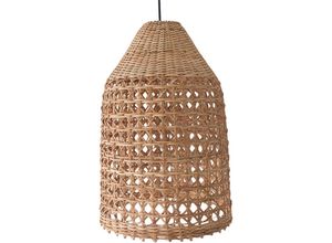 5056667084094 - Privatefloor - Rattan-Deckenlampe - Pendelleuchte im Boho-Bali-Design - Fai Naturfarben - Metall Rattan - Naturfarben