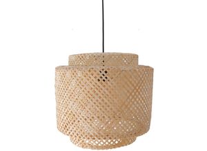 5056667084391 - Privatefloor - Deckenlampe aus Bambus - Boho-Bali-Design-Pendelleuchte - Hya Naturfarben - Metall Bambus - Naturfarben