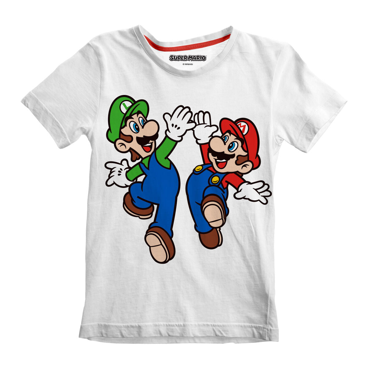 5056688500795 - Kurzarm-T-Shirt für Kinder Mario and Luigi Weiß