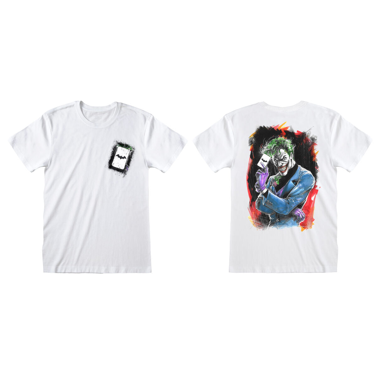 5056688519162 - Kurzarm-T-Shirt Batman Card Weiß Unisex