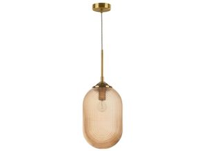 5056694105540 - Merano - Falls Globe Pendel-Deckenleuchte Champagner Glas Messing Metall led E27