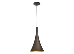 5056694106547 - Hartford 20cm Dome Pendelleuchte Aluminium Dunkelbraun Außen Gold Innen led E27 - Merano