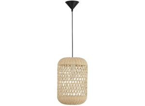 5056694108015 - Merano - Allentown Dome Pendel-Deckenleuchte Natural Rattan Black Fabric Wire Sockel led E27