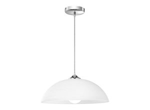 5056694110667 - Dayton 30cm Dome Pendelleuchte Chrom Metall Weiß Wischtechnik Glas led E27 - Merano