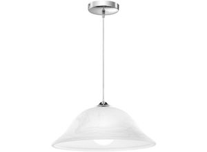 5056694110742 - Denton 40cm Dome Pendelleuchte Chrom Metall Alabaster Glas led E27 - Merano