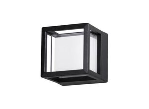 5056694113064 - Merano Argentia Quadratische moderne Außenwandleuchte aus schwarzem Aluminium LED 6W 420Lm 3000K IP54