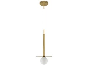 5056694118717 - Kentucky Globe Pendelleuchte Messing Gold Metall Opalglas led G9W 1x5W - Merano