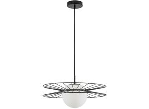 5056694119493 - Merano - Lakeland Globe Pendel-Deckenleuchte Opalglas Sandy Black Metal led E27