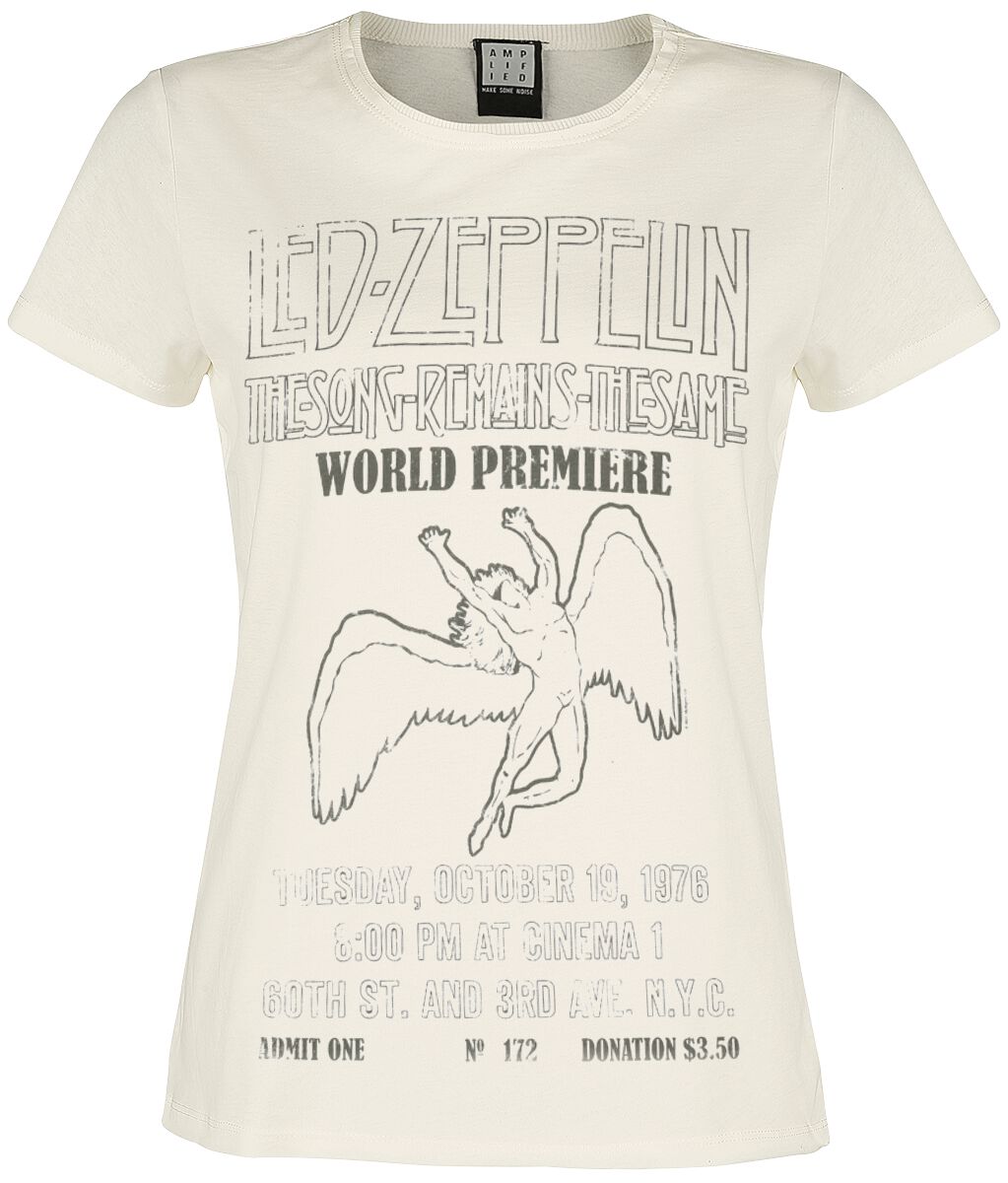 5056770085575 - Amplified Collection - The Song Remains The Same T-Shirt altweiß in L 5056770085575 - Amplified Collection - The Song Remains The Same T-Shirt altweiß in L