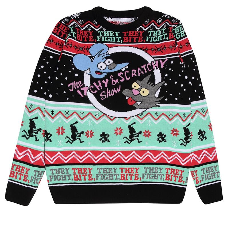 5056811505802 - - Itchy & Scratchy Weihnachtspullover multicolor in M