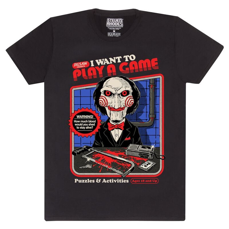 5056811509329 - x Saw I Want To Play A Game T-Shirt schwarz in M