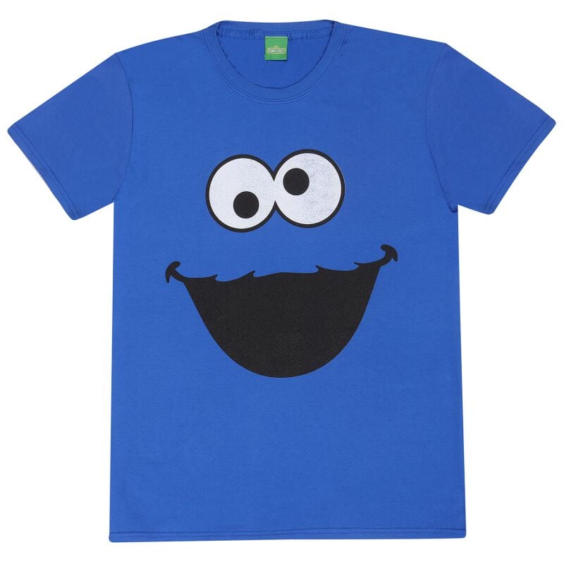 5056811510363 - Cookie Monster Face T-Shirt royalblau in S