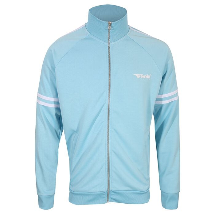 5056811531122 - Zipped Raglan Track Top with Over Arm Stripes - Sky Blue Trainingsjacke hellblau in M 5056811531122 - Zipped Raglan Track Top with Over Arm Stripes - Sky Blue Trainingsjacke hellblau in M