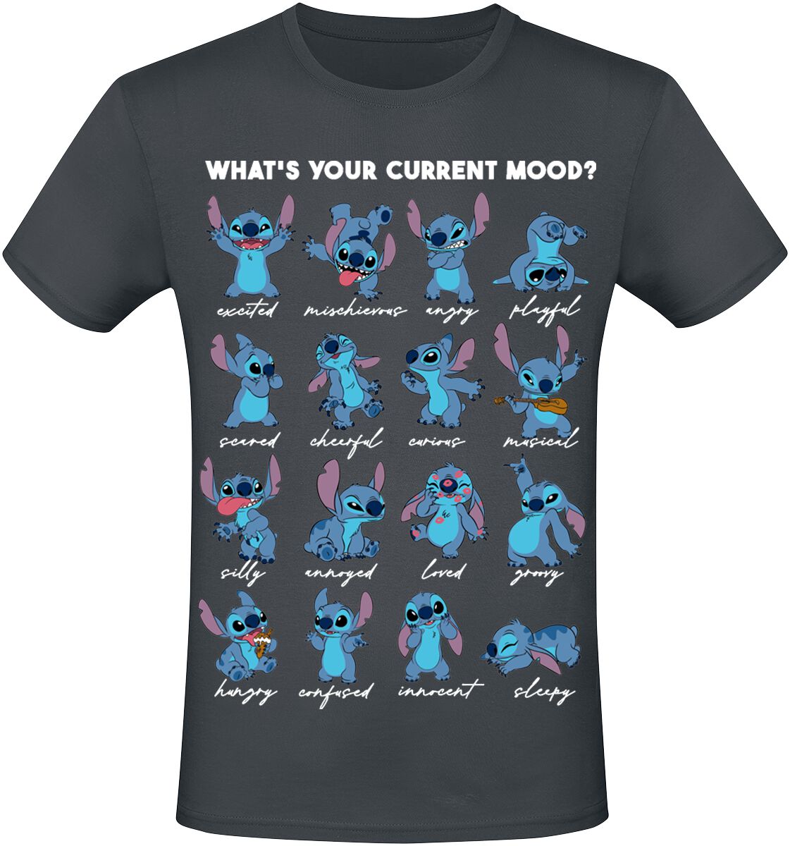 5056811534277 - Whats Your Current Mood? T-Shirt grau in S 5056811534277 - Whats Your Current Mood? T-Shirt grau in S