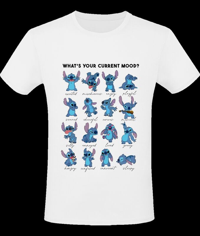 5056811534321 - Stitch Emotions T-Shirt weiß in S 5056811534321 - Stitch Emotions T-Shirt weiß in S