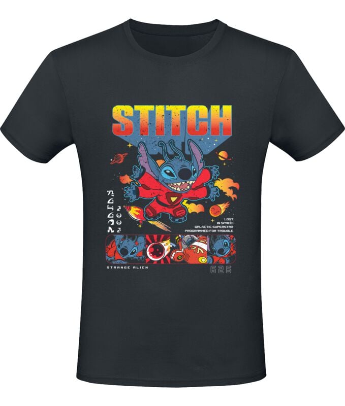 5056811534376 - Stitch in Space T-Shirt schwarz in S 5056811534376 - Stitch in Space T-Shirt schwarz in S