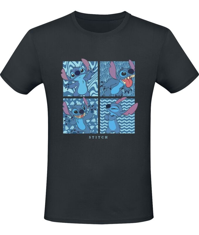 5056811534499 - Stitch in 4 Boxes T-Shirt schwarz in L 5056811534499 - Stitch in 4 Boxes T-Shirt schwarz in L