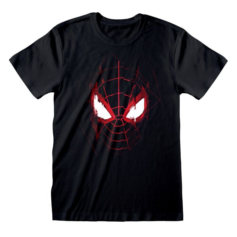 5056811537063 - Spiderman Miles Morales Mask Glitch T-Shirt schwarz in L