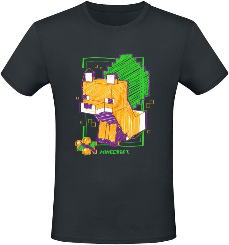 5056811538763 - Drawn Fox T-Shirt schwarz in XL 5056811538763 - Drawn Fox T-Shirt schwarz in XL