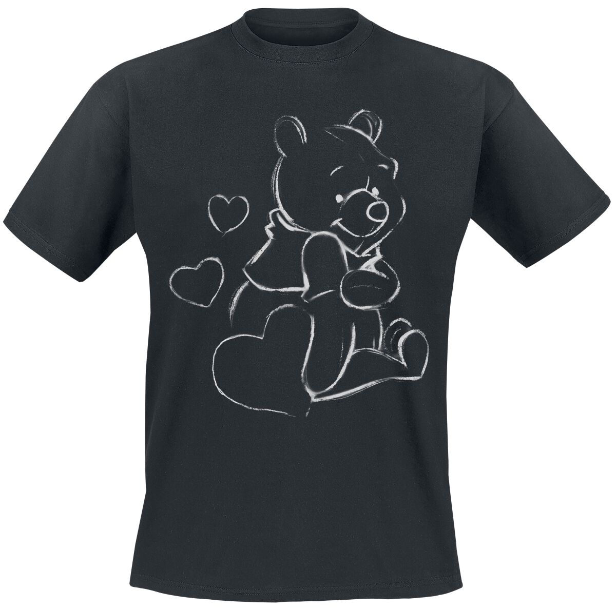 5056811539517 - Winnie The Pooh Outline Sketch T-Shirt schwarz in XL