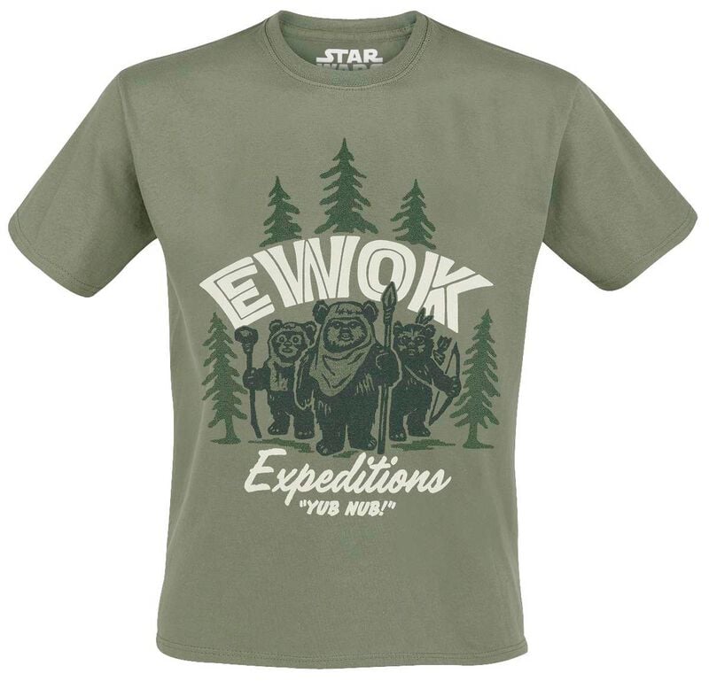 5056811554008 - Ewok T-Shirt oliv in XL