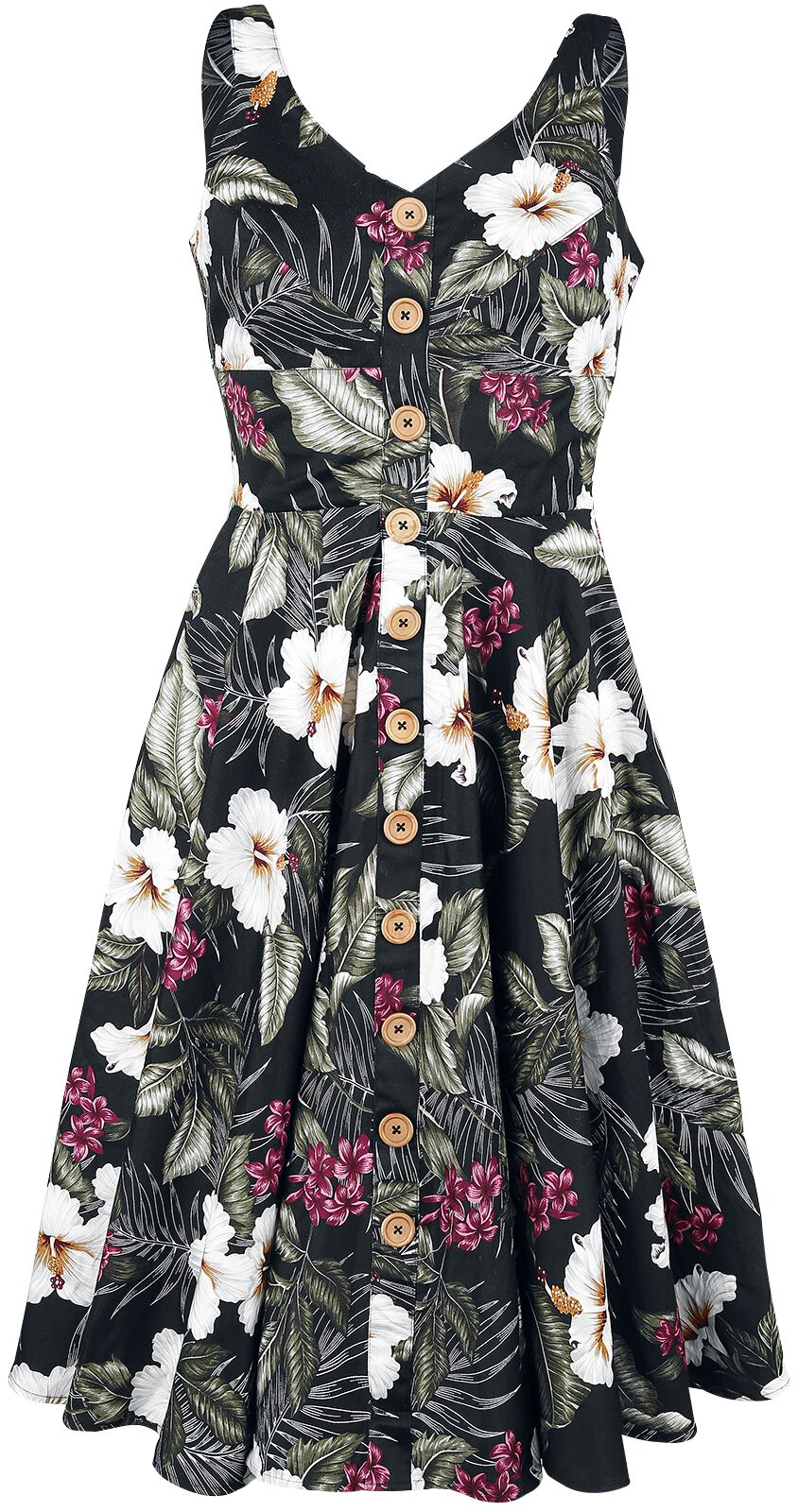 5057633005570 - Hell Bunny Tahiti 50s Dress Mittellanges Kleid schwarz in XS 5057633005570 - Hell Bunny Tahiti 50s Dress Mittellanges Kleid schwarz in XS