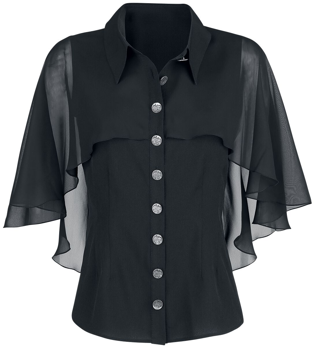 5057633008779 - Hell Bunny Draco Blouse Bluse schwarz in L 5057633008779 - Hell Bunny Draco Blouse Bluse schwarz in L