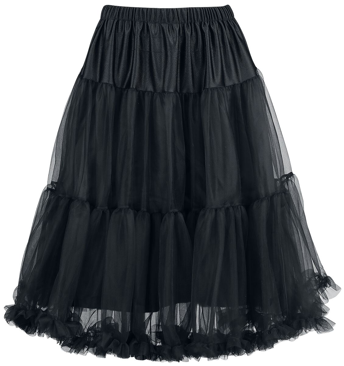 5057633010246 - Hell Bunny Penelope Petticoat Mittellanger Rock schwarz in XS-S