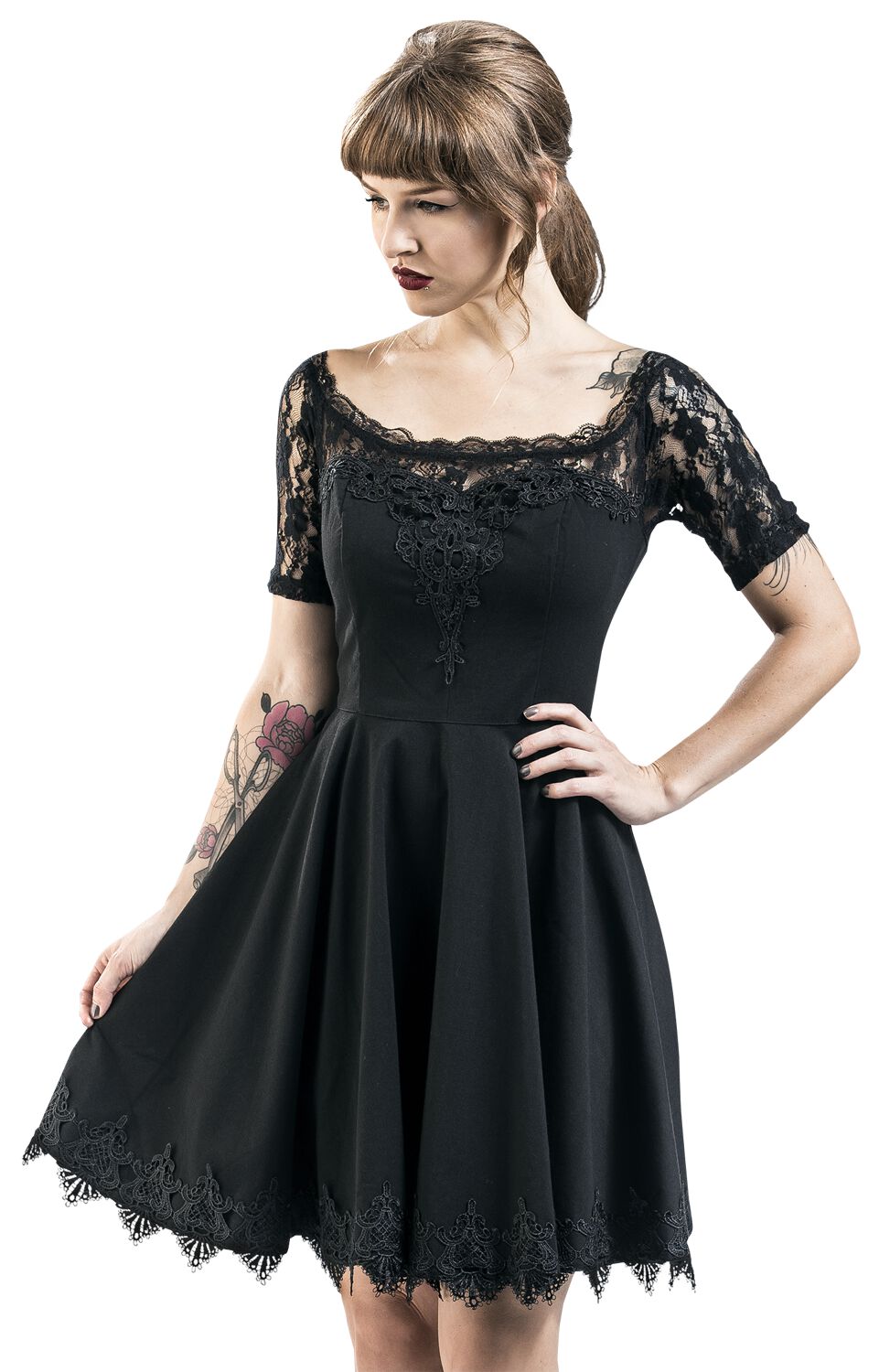 5057633017047 - Amara Mini Dress Mittellanges Kleid schwarz in XL 5057633017047 - Amara Mini Dress Mittellanges Kleid schwarz in XL